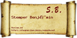 Stemper Benjámin névjegykártya